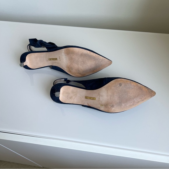 Louise et Cie Navy Suede Slingback Size 8.5 - Picture 11 of 13